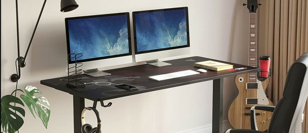 T shaped desk for two home office